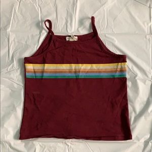 Maroon Striped Tank Top